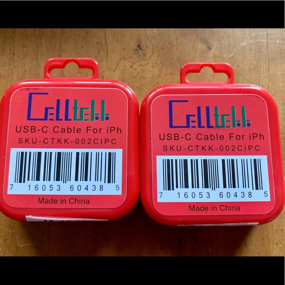 New CallTell USB-C cable for iPhone, new used. Qty2